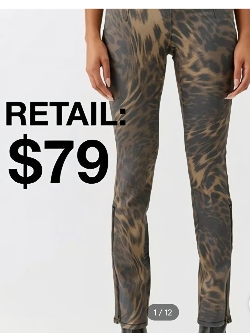 BDG Ankle-Zip High-Rise Skinny Jeans - Motif Leopard - Size 30